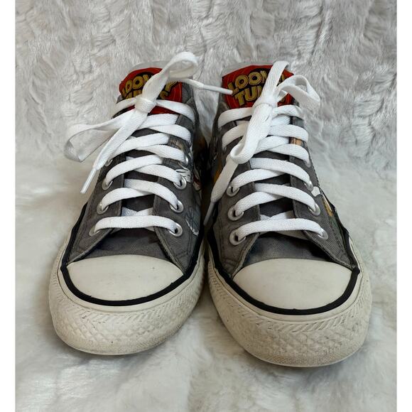 Converse Looney Tunes Chuck All Star Low Top Gray Bugs Bunny Daffy Duck M6 / W8 - Picture 8 of 13